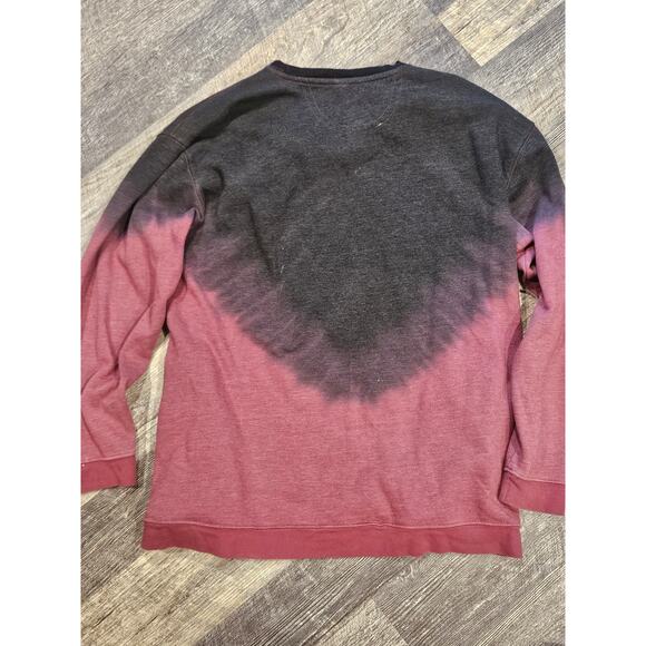 Natural life ombre tiedye crewneck pockets red black womens large oversized - Picture 7 of 8